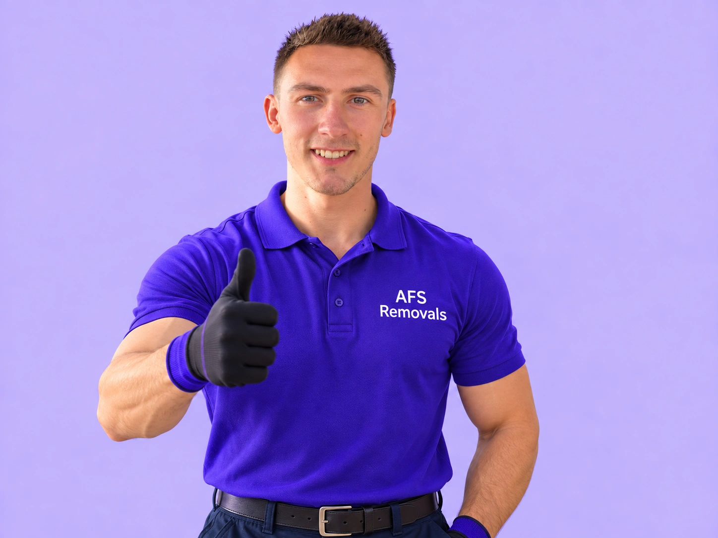 AFS Removals mover giving a thumbs up
