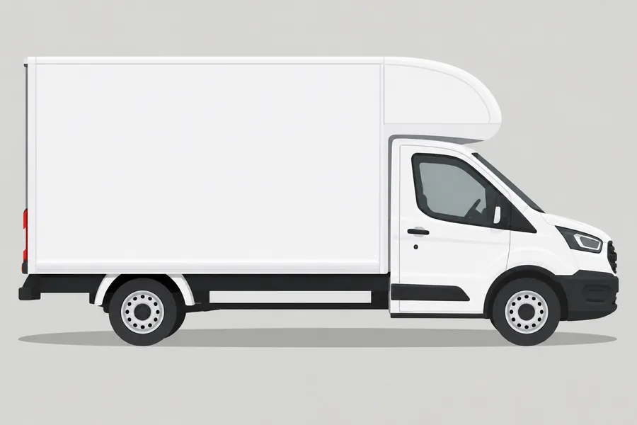 Side-view illustration of the Luton Box Van
